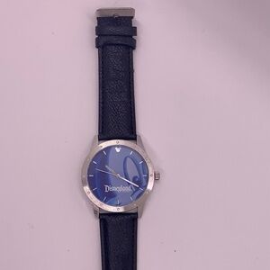 Disney Mickey Mouse Big EYE Face Limited Release Watch, Black Strap Silver/Blue